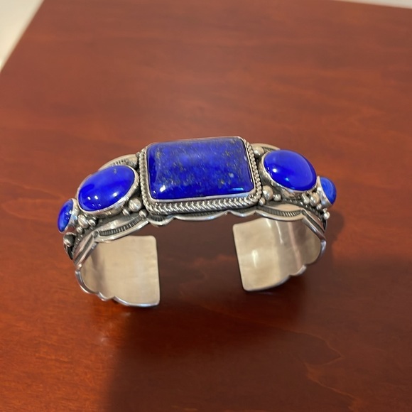 Happy Piasso Jewelry - *Price Firm* Sterling Silver Lapis Lazuli Cuff by Navajo Happy Piasso